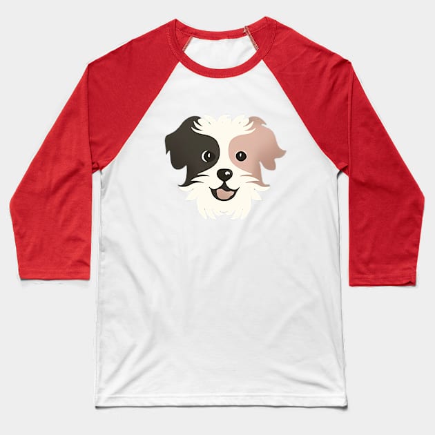 Cute Dog Baseball T-Shirt by Flowerandteenager